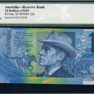 Australia (1993 $10 Reserve Bank Note SCWPM-52a Legacy Very Choice New 64 PPQ