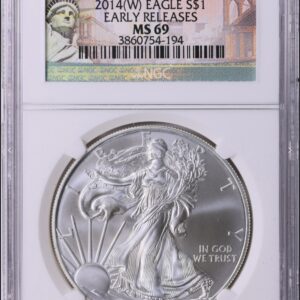 2014-(W) $1 Silver Eagle Early Releases Struck at West Point NGC MS-69