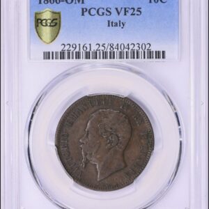 Italy 1866-OM 10 Centesimi KM-11.5 PCGS VF-25 - Coin